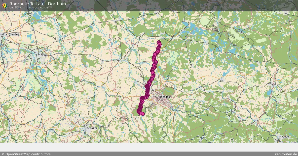 Fahrradroute Tettau – Dorfhain (79 km) – Rad-Routen.de