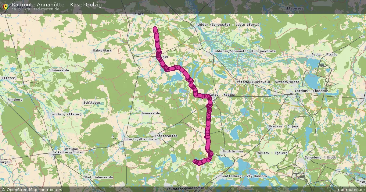 Radtour Annahütte – Kasel-Golzig
