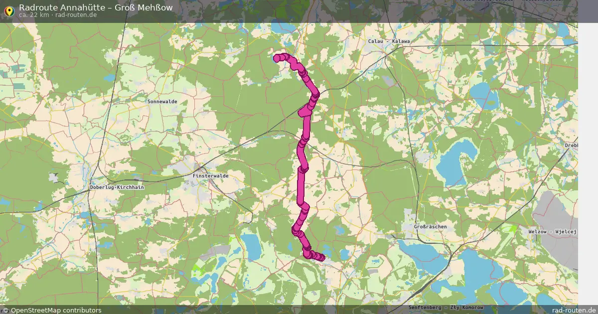 Fahrradroute Annahütte – Groß Mehßow (22 km) – Rad-Routen.de