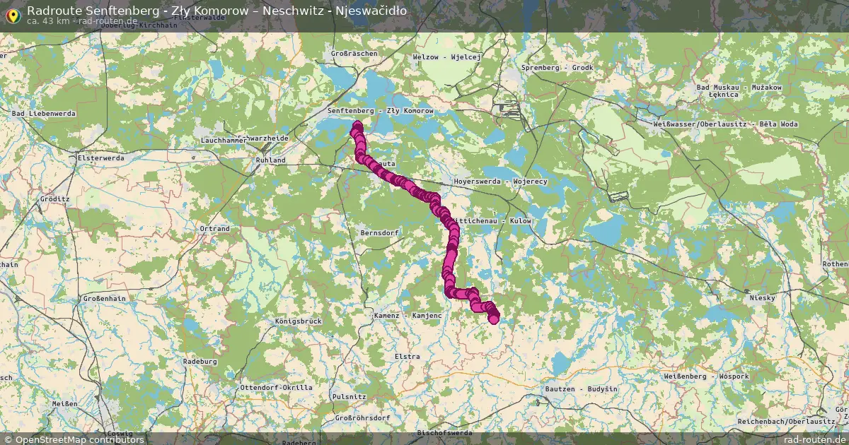 Radtour Senftenberg - Zły Komorow – Neschwitz - Njeswačidło
