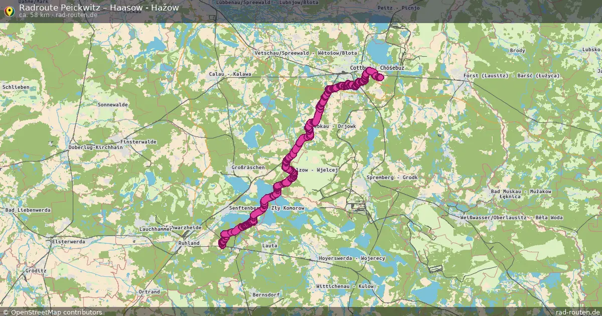 Radtour Peickwitz – Haasow - Hažow