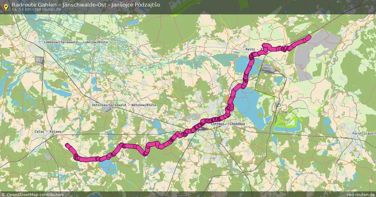 Radtour Gahlen – Jänschwalde-Ost - Janšojce Pódzajtšo