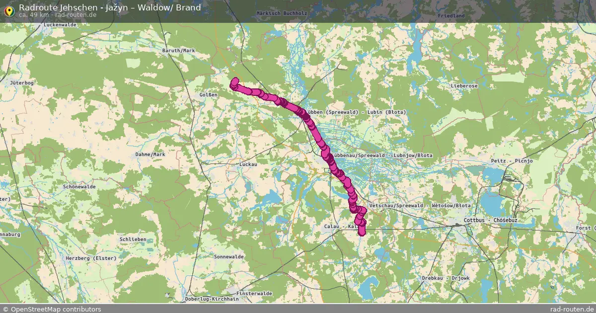 Radtour Jehschen - Jažyn – Waldow  Brand