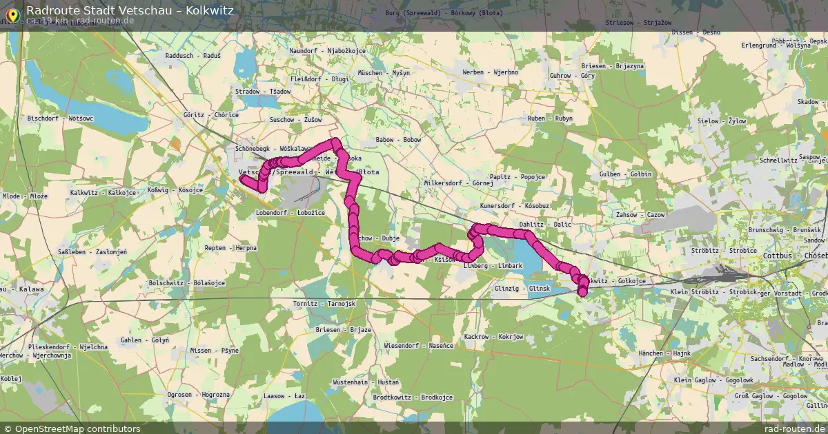 Radtour Stadt Vetschau – Kolkwitz