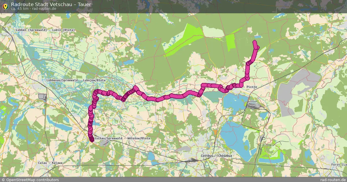 Radtour Stadt Vetschau – Tauer