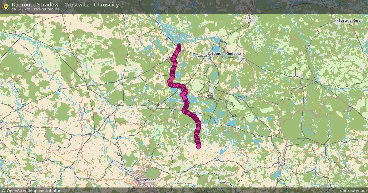 Radtour Stradow – Crostwitz - Chrósćicy