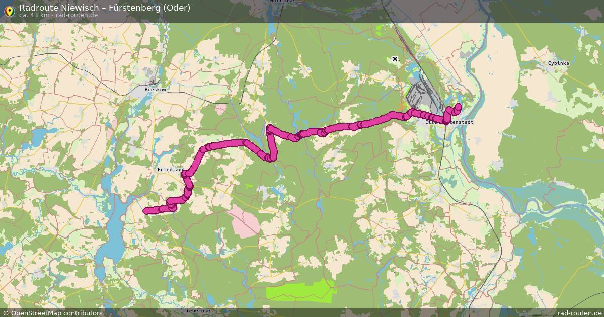 Fahrradroute Niewisch – Fürstenberg (Oder)