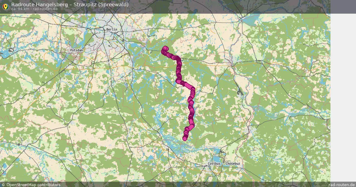 Fahrradroute Hangelsberg – Straupitz (Spreewald) (84 km) – Rad-Routen.de