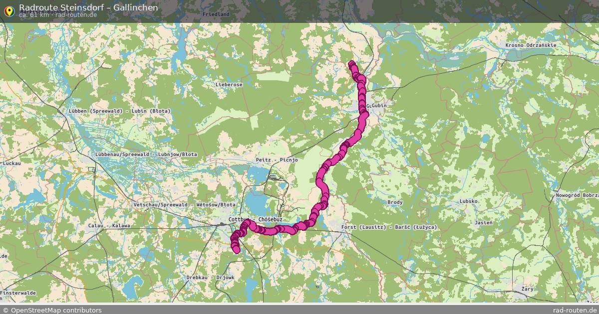 Fahrradroute Steinsdorf – Gallinchen