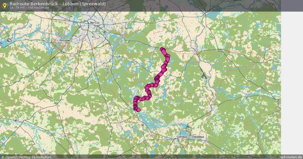 Fahrradroute Berkenbrück – Lübben (Spreewald)