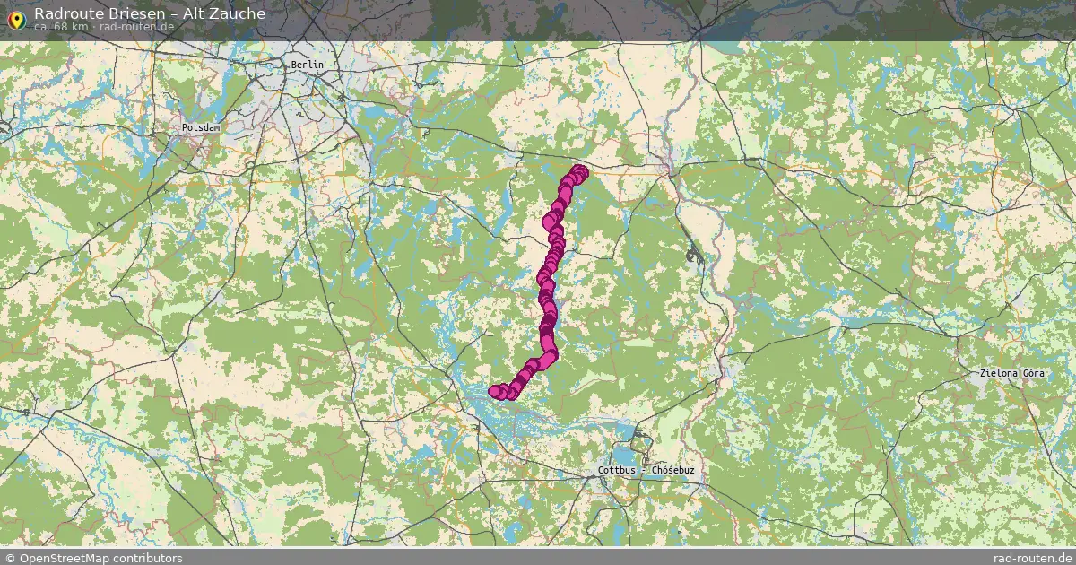 Fahrradroute Briesen – Alt Zauche (68 km) – Rad-Routen.de
