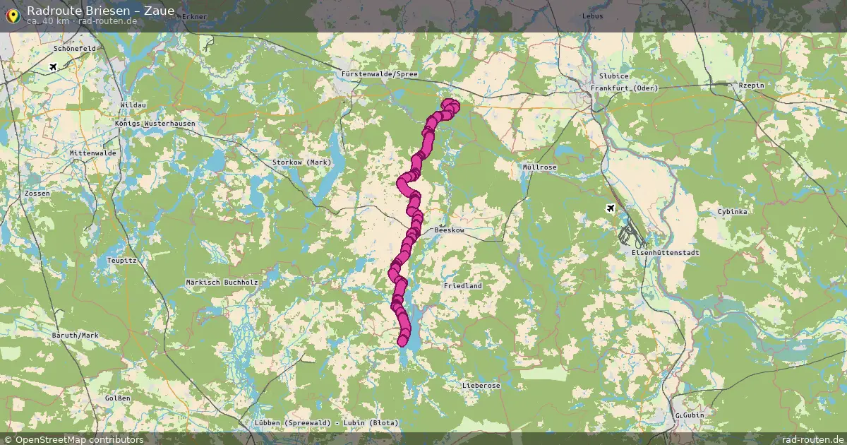 Fahrradroute Briesen – Zaue (40 km) – Rad-Routen.de