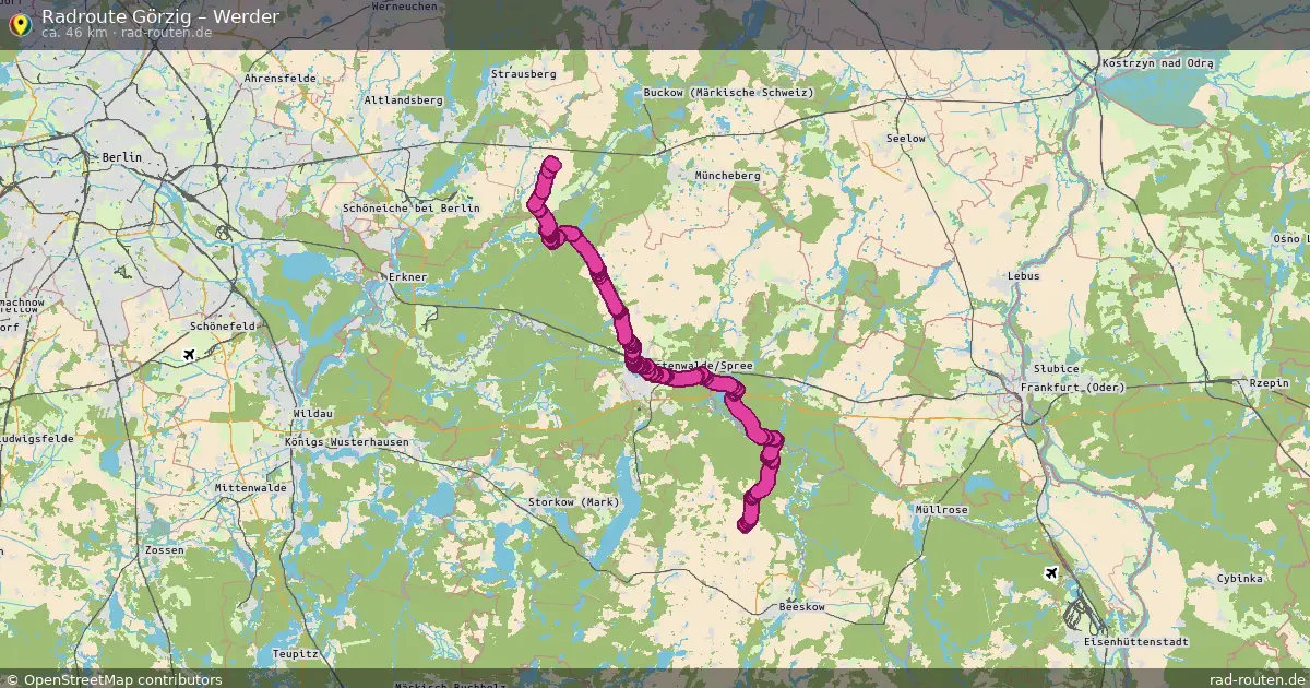 Fahrradroute Görzig – Werder (46 km) – Rad-Routen.de