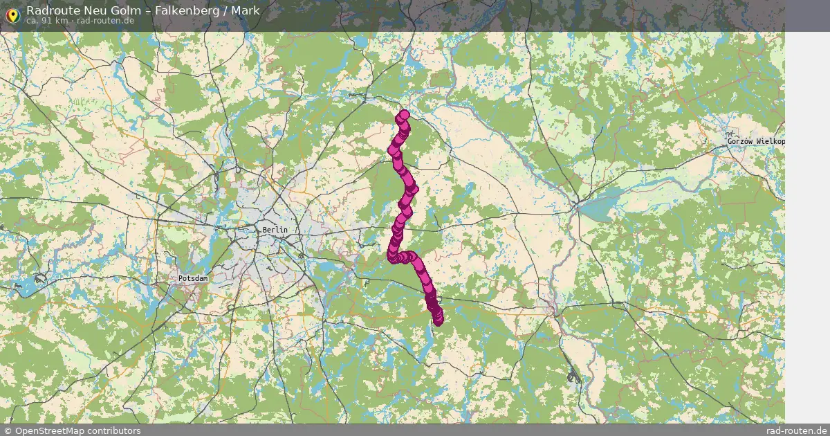 Fahrradroute Neu Golm – Falkenberg Mark