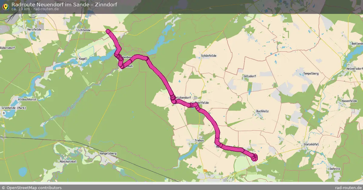 Fahrradroute Neuendorf Im Sande – Zinndorf