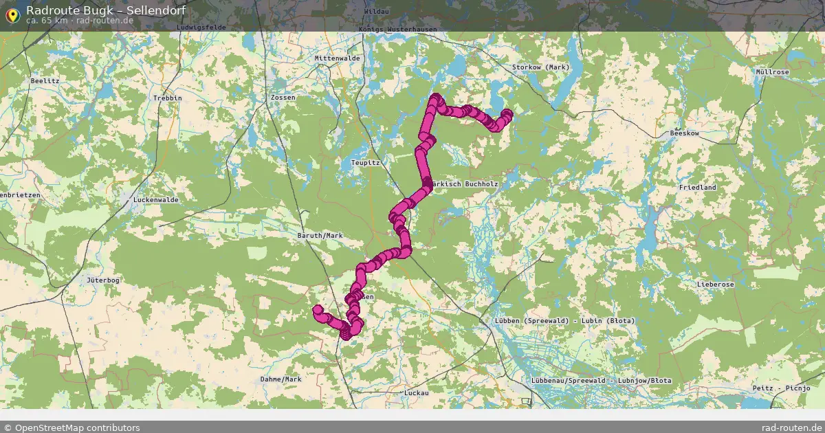 Fahrradroute Bugk – Sellendorf (65 km) – Rad-Routen.de
