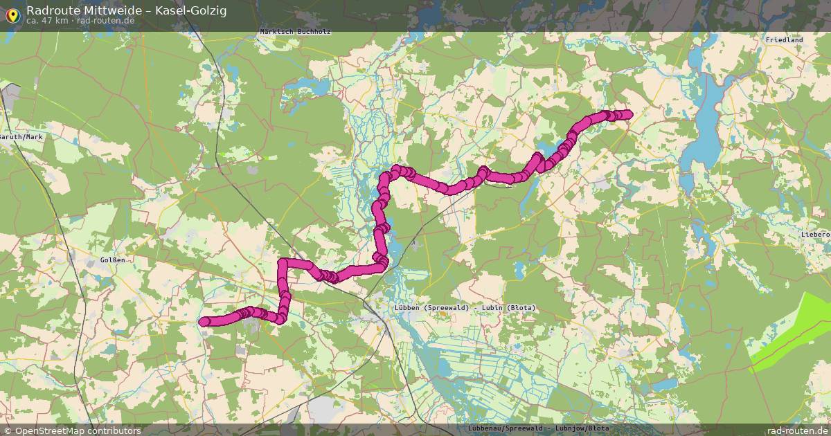 Fahrradroute Mittweide – Kasel-Golzig