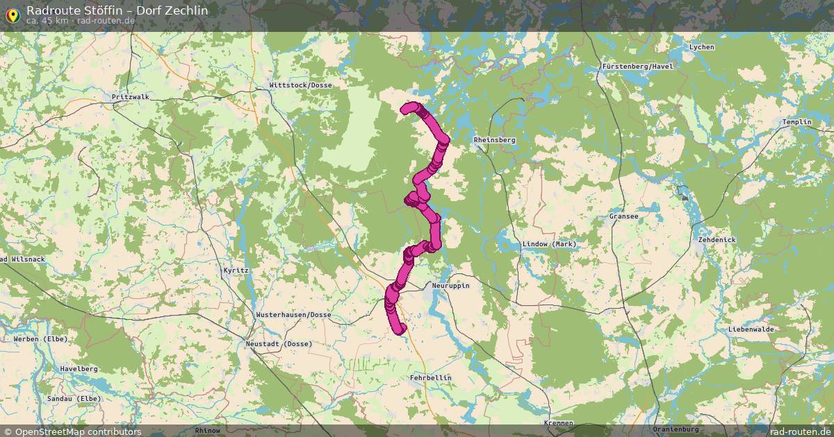 Fahrradroute Stöffin – Dorf Zechlin