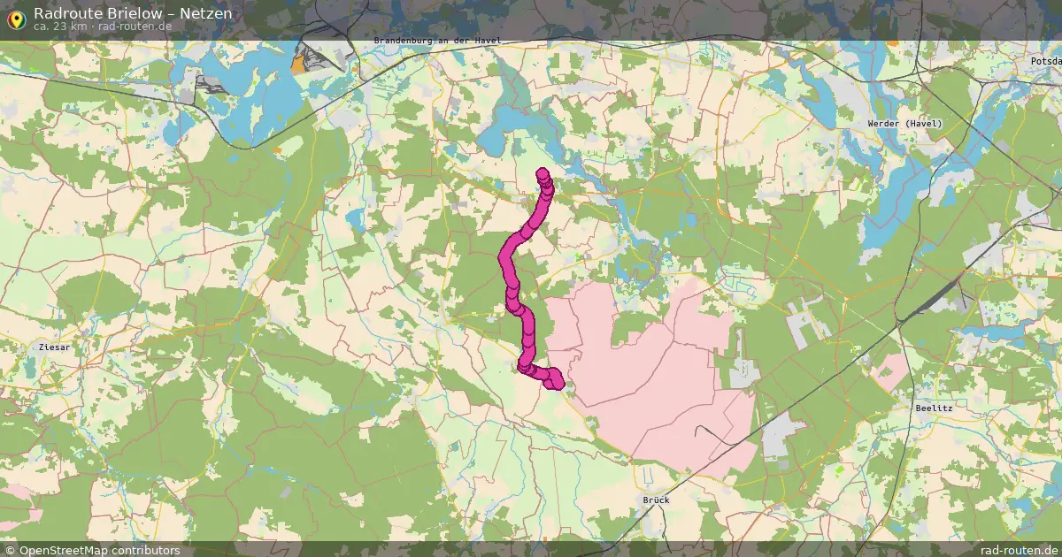 Fahrradroute Brielow – Netzen (23 km) – Rad-Routen.de