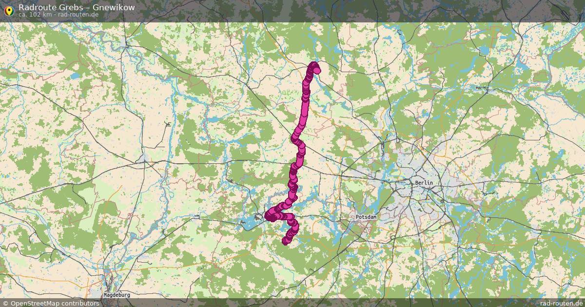 Fahrradroute Grebs – Gnewikow (102 km) – Rad-Routen.de