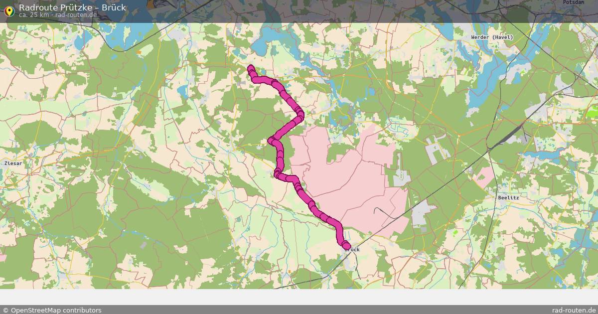 Fahrradroute Prützke – Brück (25 km) – Rad-Routen.de