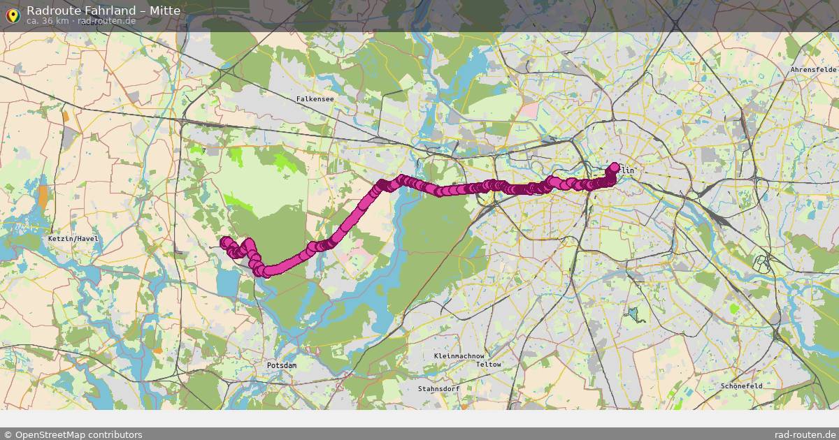 Fahrradroute Fahrland – Mitte (36 km) – Rad-Routen.de