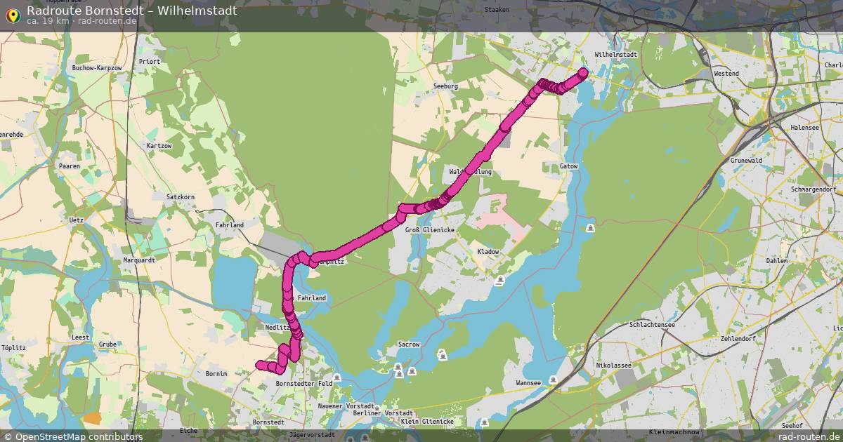 Fahrradroute Bornim – Wilhelmstadt