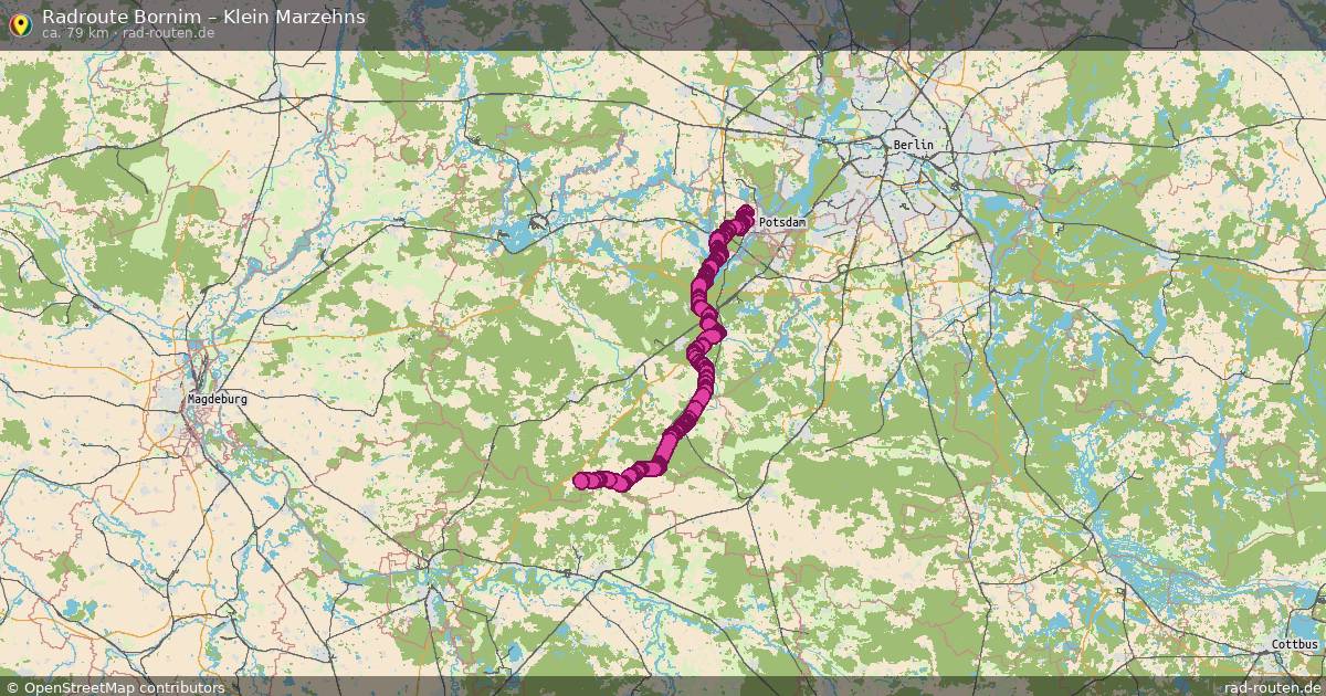 Fahrradroute Bornim – Klein Marzehns