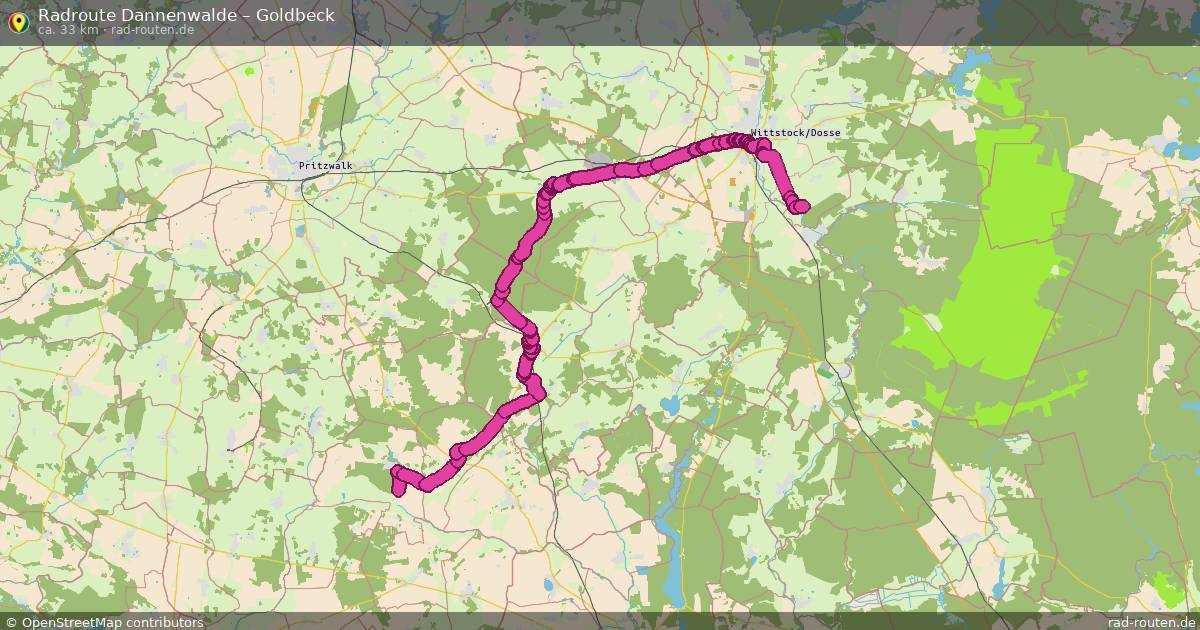 Fahrradroute Dannenwalde – Goldbeck