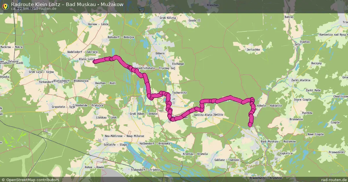 Radtour Klein Loitz – Bad Muskau - Mužakow