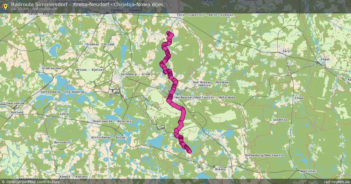 Radtour Simmersdorf – Kreba-Neudorf - Chrjebja-Nowa Wjes