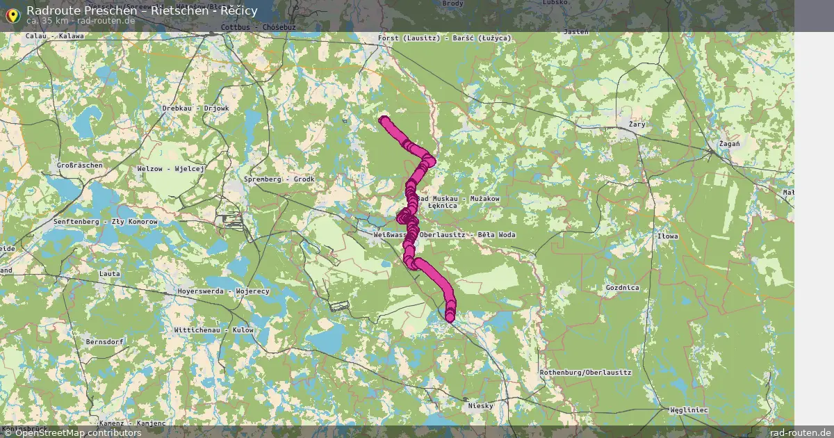 Radtour Preschen – Rietschen - Rěčicy
