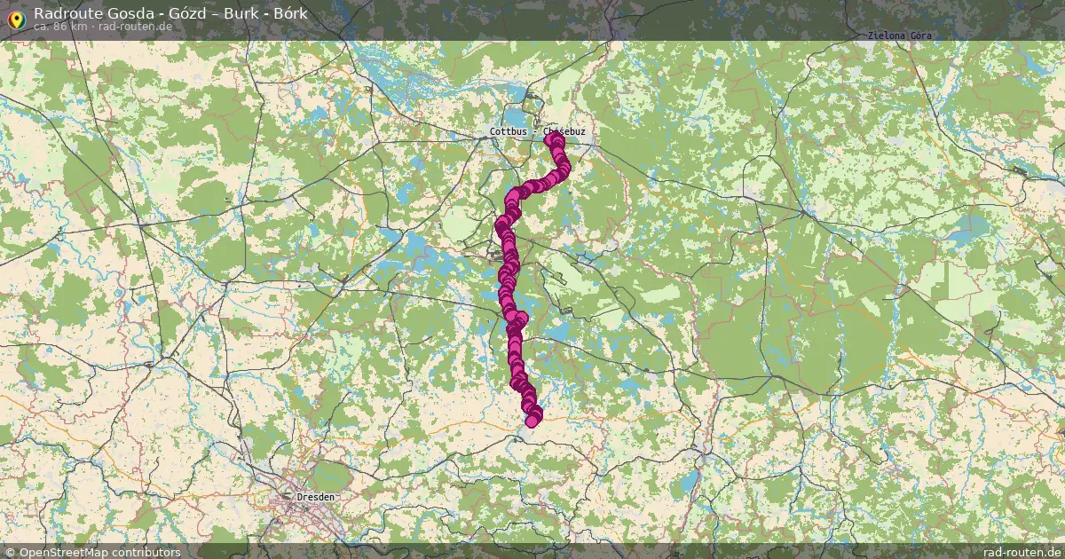 Radtour Gosda - Gózd – Burk - Bórk