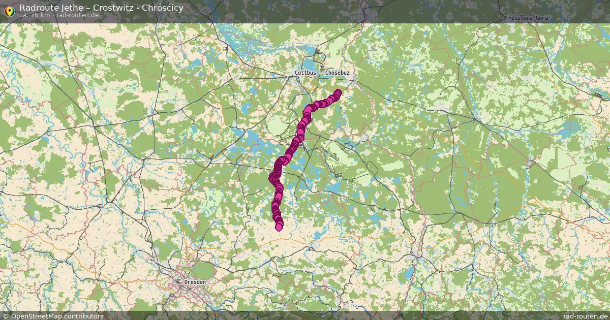 Radtour Jethe – Crostwitz - Chrósćicy
