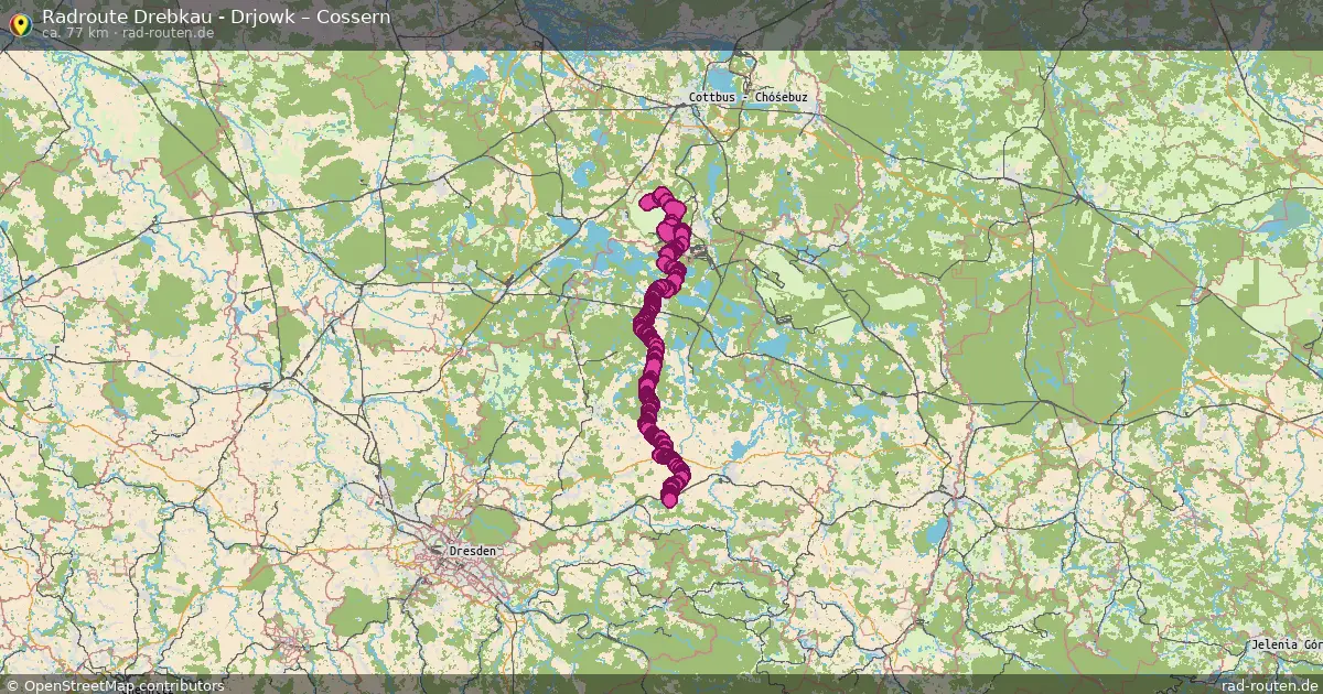 Radtour Drebkau - Drjowk – Cossern