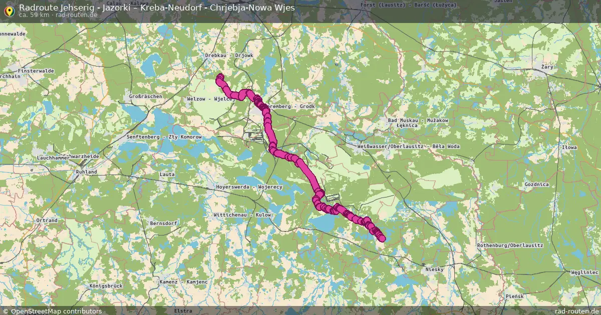 Radtour Jehserig - Jazorki – Kreba-Neudorf - Chrjebja-Nowa Wjes