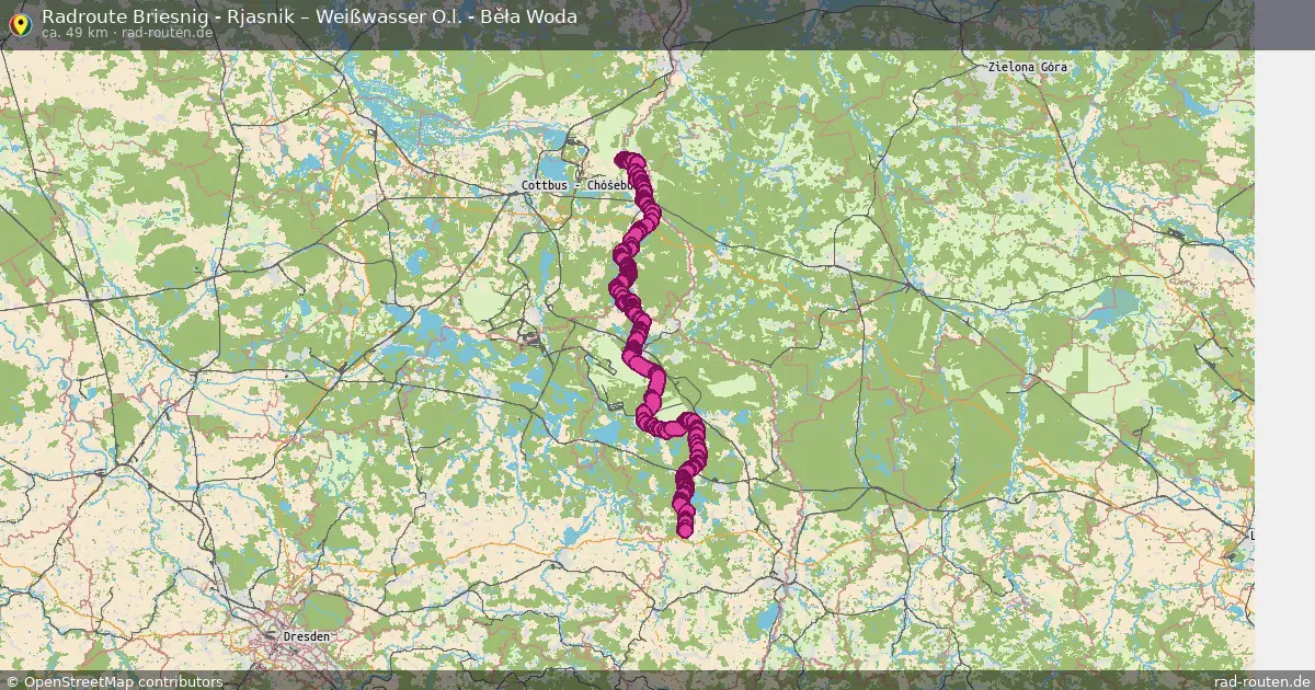 Radtour Briesnig - Rjasnik – Weißwasser O.l. - Běła Woda