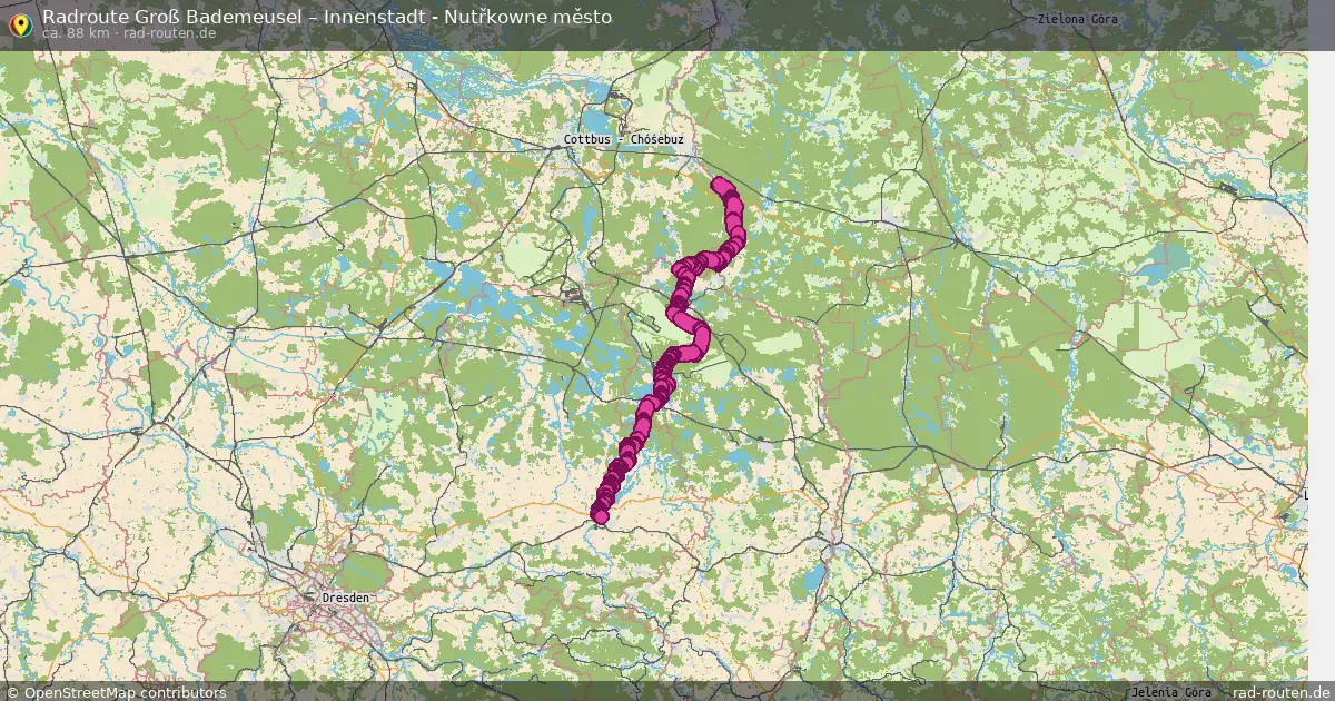 Radtour Groß Bademeusel – Innenstadt - Nutřkowne Město