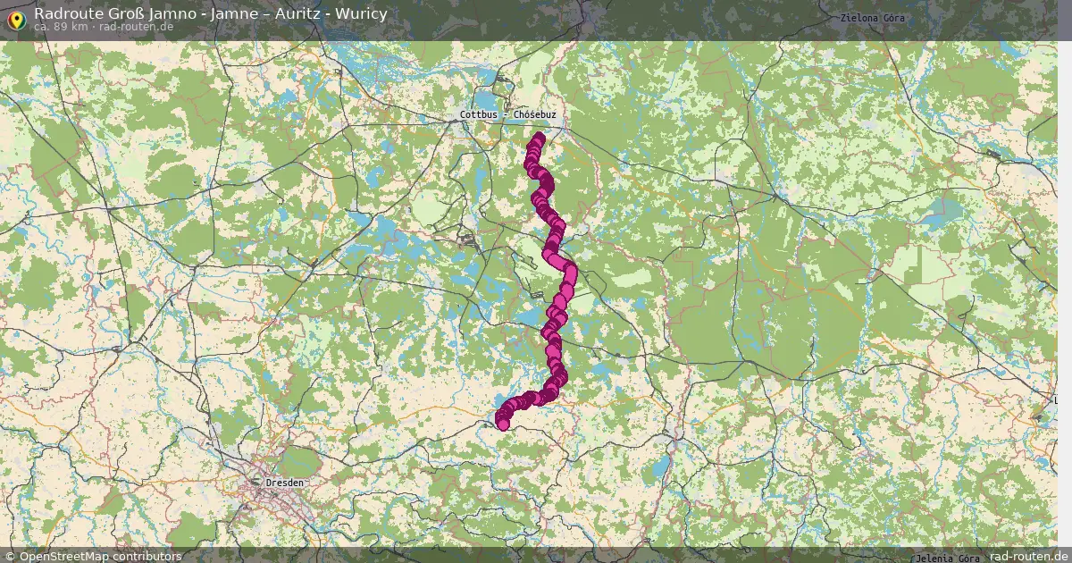 Radtour Groß Jamno - Jamne – Auritz - Wuricy