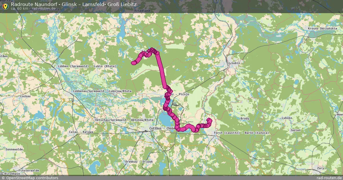 Radtour Naundorf - Glinsk – Lamsfeld- Groß Liebitz