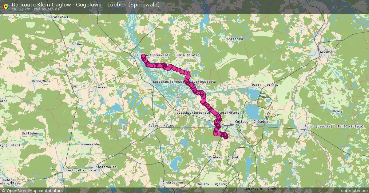 Radtour Klein Gaglow - Gogolowk – Lübben (Spreewald)