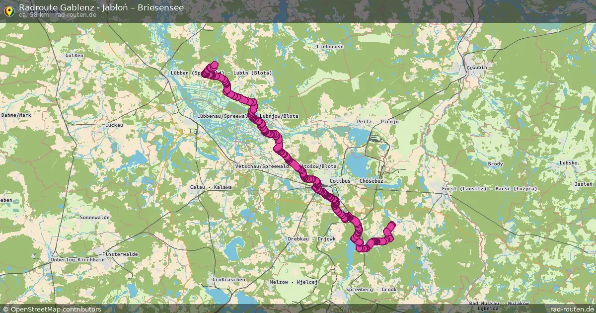 Radtour Gablenz - Jabłoń – Briesensee