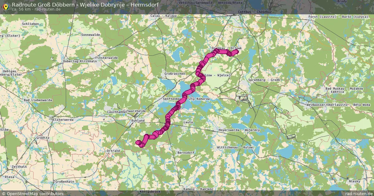 Radtour Groß Döbbern - Wjelike Dobrynje – Hermsdorf