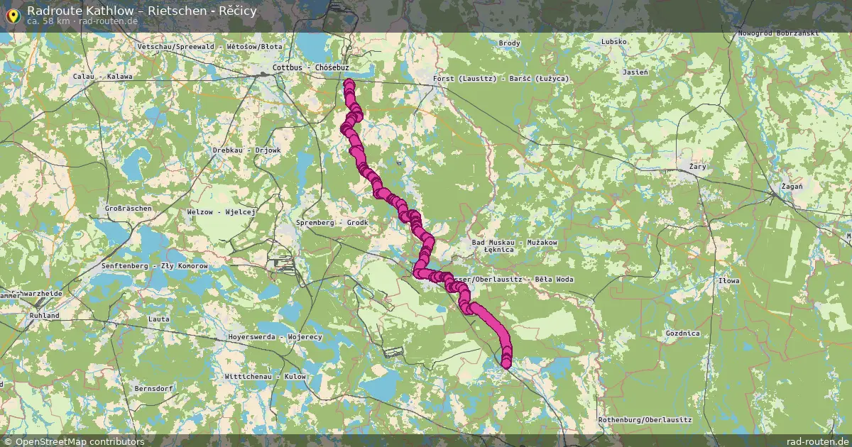 Radtour Kathlow – Rietschen - Rěčicy