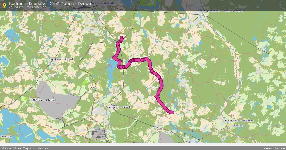 Radtour Koppatz – Groß Düben - Dźěwin