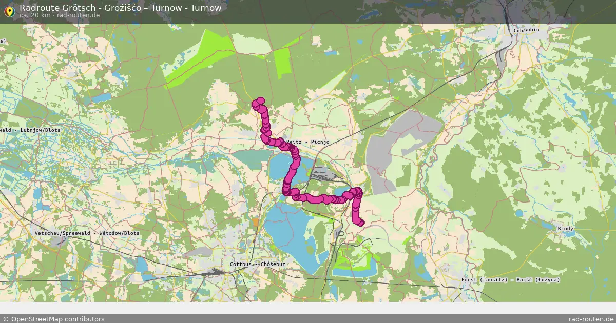 Radtour Grötsch - Groźišćo – Turnow - Turnow