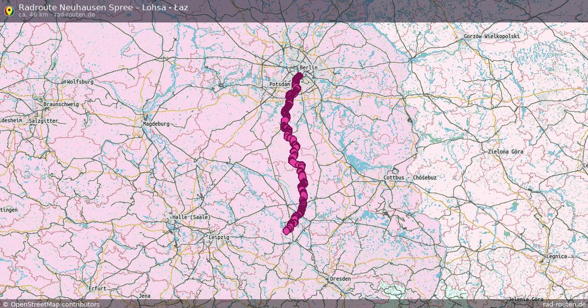 Fahrradroute Drebkau – Spreetal - Sprjewiny Doł