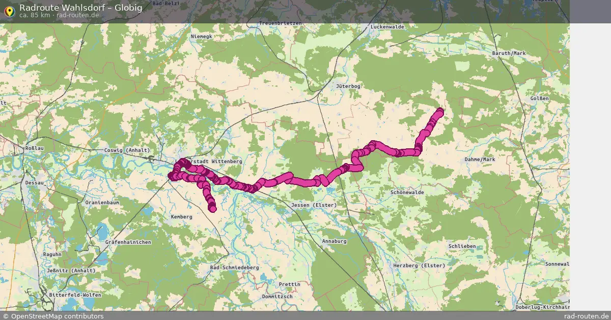 Fahrradroute Wahlsdorf – Globig (85 km) – Rad-Routen.de