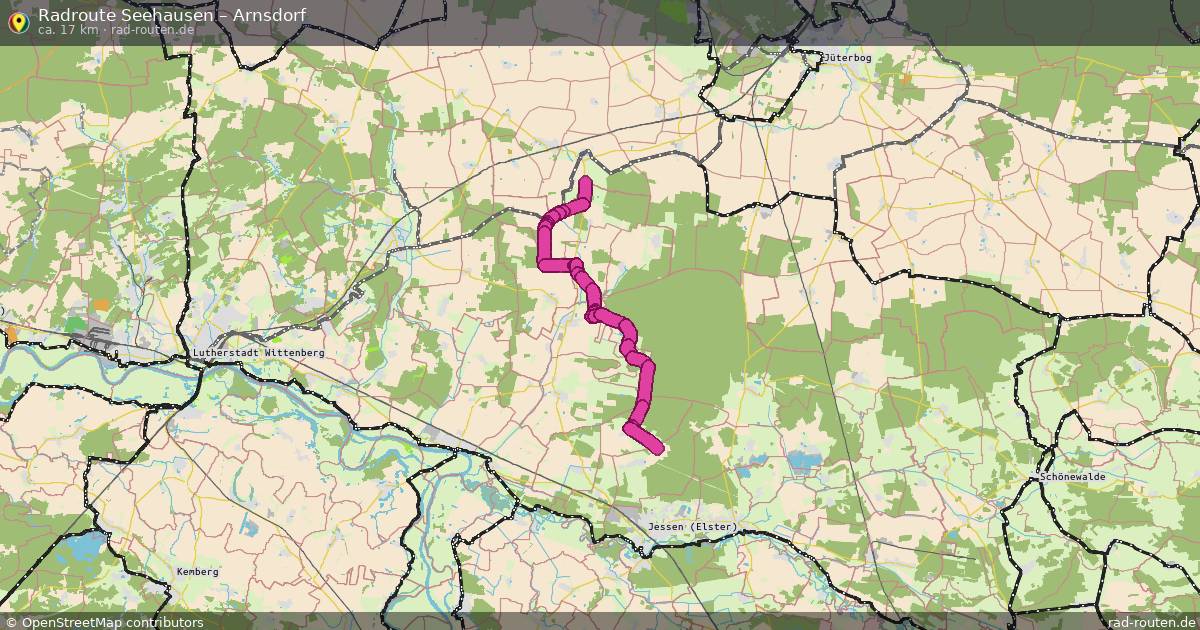 Fahrradroute Seehausen – Arnsdorf (17 km) – Rad-Routen.de