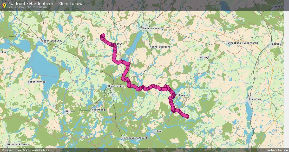 Fahrradroute Hardenbeck – Klein Lukow (70 km) – Rad-Routen.de